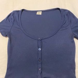 Sunday best navy blue button t shirt